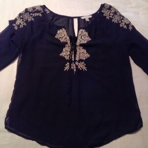 American eagle women's small petite black blouse